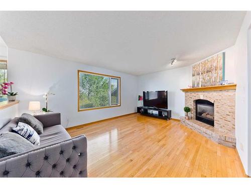 145 Macewan Park Rise Nw, Calgary, AB - Indoor Photo Showing Living Room With Fireplace