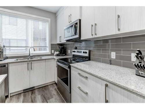 706 Redstone Crescent Ne, Calgary, AB - Indoor Photo Showing Kitchen With Double Sink