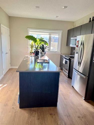 407-218 Sherwood Square Nw, Calgary, AB - Indoor Photo Showing Kitchen With Stainless Steel Kitchen With Double Sink