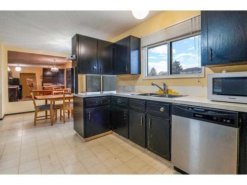 423 Queensland Circle Se, Calgary, AB - Indoor Photo Showing Kitchen With Double Sink