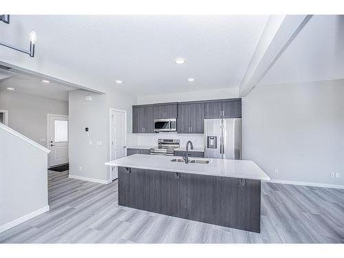 600 Baywater Manor Sw, Airdrie, AB - Indoor Photo Showing Kitchen With Double Sink With Upgraded Kitchen