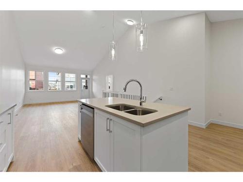 1101-15 Cooperfield Link Sw, Airdrie, AB - Indoor Photo Showing Kitchen With Double Sink