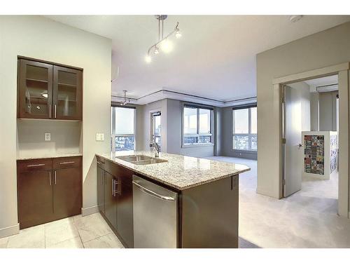 1210-8880 Horton Road Sw, Calgary, AB - Indoor Photo Showing Kitchen With Double Sink With Upgraded Kitchen