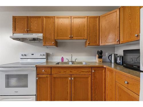 B-4607 46 Street, Innisfail, AB - Indoor Photo Showing Kitchen With Double Sink