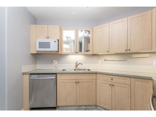 102 Elana Crescent, Lacombe, AB - Indoor Photo Showing Kitchen With Double Sink