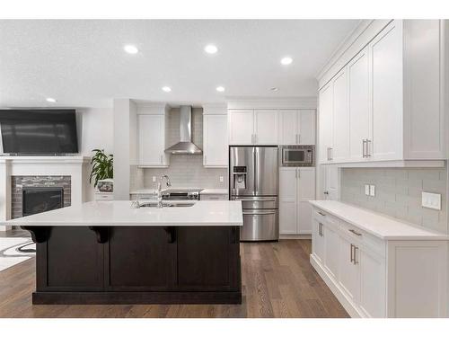 100 Cranbrook Way Se, Calgary, AB - Indoor Photo Showing Kitchen With Stainless Steel Kitchen With Upgraded Kitchen