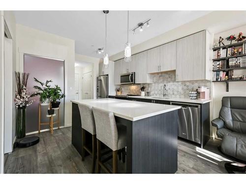 6208-151 Legacy Main Street Se, Calgary, AB - Indoor Photo Showing Kitchen With Upgraded Kitchen