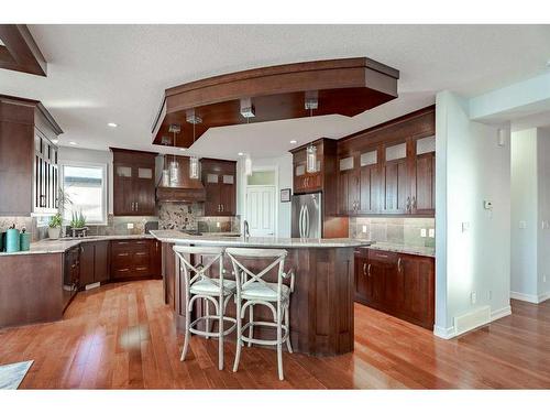 341 Rainbow Falls Way, Chestermere, AB - Indoor Photo Showing Kitchen With Upgraded Kitchen