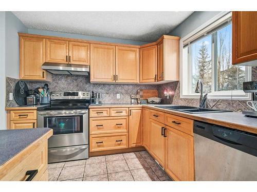 100 Cove Road, Chestermere, AB - Indoor Photo Showing Kitchen With Double Sink