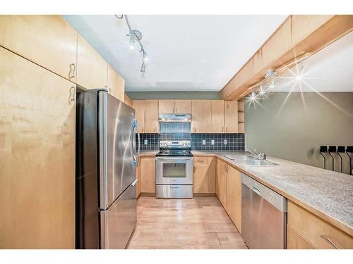 219 Coachway Road Sw, Calgary, AB - Indoor Photo Showing Kitchen With Double Sink