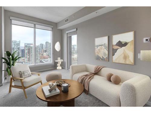 2206-1320 1 Street Se, Calgary, AB - Indoor Photo Showing Living Room