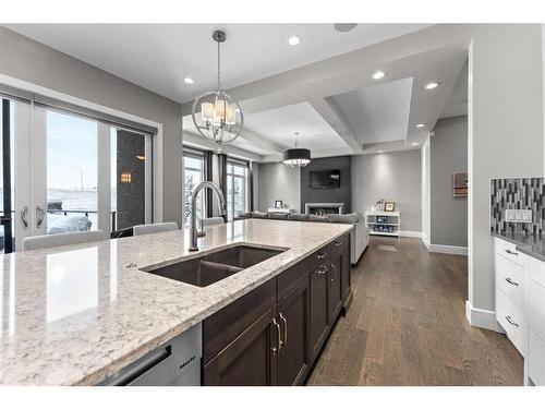 41 Waters Edge Drive, Heritage Pointe, AB - Indoor Photo Showing Kitchen With Double Sink With Upgraded Kitchen