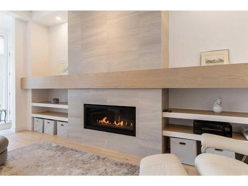 1806 Broadview Road Nw, Calgary, AB - Indoor Photo Showing Living Room With Fireplace