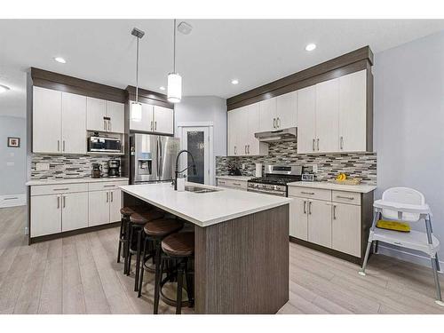 391 Bayview Way Sw, Airdrie, AB - Indoor Photo Showing Kitchen With Upgraded Kitchen