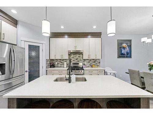 391 Bayview Way Sw, Airdrie, AB - Indoor Photo Showing Kitchen With Stainless Steel Kitchen With Upgraded Kitchen