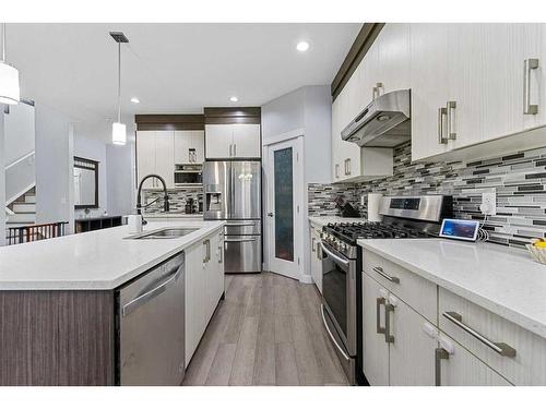 391 Bayview Way Sw, Airdrie, AB - Indoor Photo Showing Kitchen With Stainless Steel Kitchen With Upgraded Kitchen