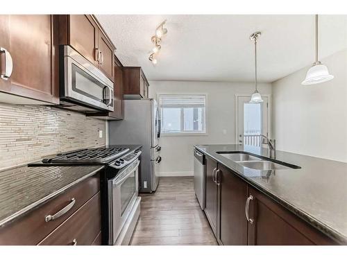 257 Copperpond Landing Se, Calgary, AB - Indoor Photo Showing Kitchen With Double Sink With Upgraded Kitchen