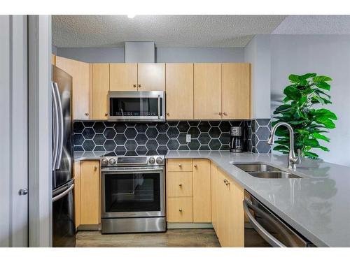 905-1053 10 Street Sw, Calgary, AB - Indoor Photo Showing Kitchen With Stainless Steel Kitchen With Double Sink