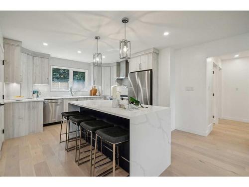 507 Cantrell Drive Sw, Calgary, AB - Indoor Photo Showing Kitchen With Upgraded Kitchen