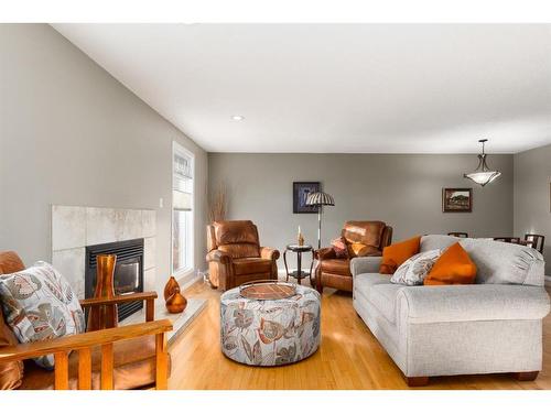 204 Doverthorn Close Se, Calgary, AB - Indoor Photo Showing Living Room With Fireplace