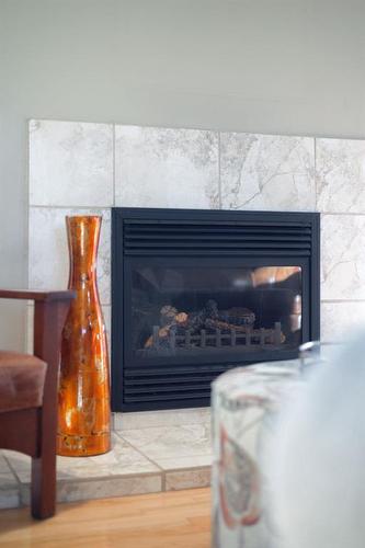 204 Doverthorn Close Se, Calgary, AB - Indoor Photo Showing Living Room With Fireplace