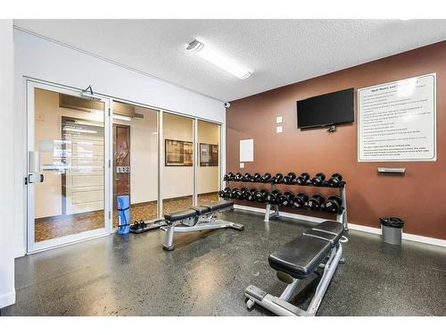 108-205 Sunset Drive, Cochrane, AB - Indoor Photo Showing Gym Room