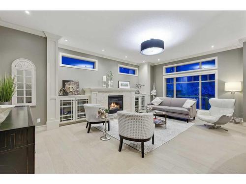 44 Bridle Estates Place Sw, Calgary, AB - Indoor With Fireplace