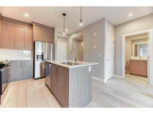 1109-111 Wolf Creek Drive, Calgary, AB - Indoor Photo Showing Kitchen With Stainless Steel Kitchen With Double Sink With Upgraded Kitchen