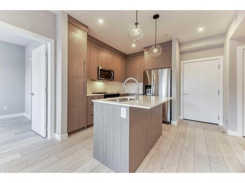 1109-111 Wolf Creek Drive, Calgary, AB - Indoor Photo Showing Kitchen With Stainless Steel Kitchen With Double Sink With Upgraded Kitchen