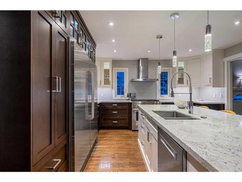 1023 Lake Bonavista Drive Se, Calgary, AB - Indoor Photo Showing Kitchen With Double Sink With Upgraded Kitchen