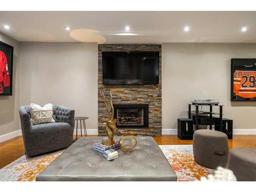 1023 Lake Bonavista Drive Se, Calgary, AB - Indoor With Fireplace