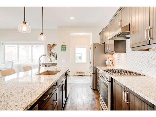 17 Marquis Heights Se, Calgary, AB - Indoor Photo Showing Kitchen With Upgraded Kitchen