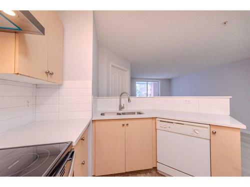 4105-10 Prestwick Bay Se, Calgary, AB - Indoor Photo Showing Kitchen With Double Sink