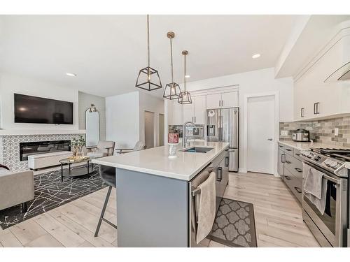 166 Creekstone Way Sw, Calgary, AB - Indoor Photo Showing Kitchen With Upgraded Kitchen