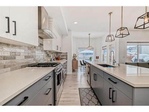 166 Creekstone Way Sw, Calgary, AB - Indoor Photo Showing Kitchen With Upgraded Kitchen