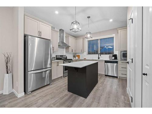 521 West Lakeview Drive, Chestermere, AB - Indoor Photo Showing Kitchen With Stainless Steel Kitchen With Upgraded Kitchen