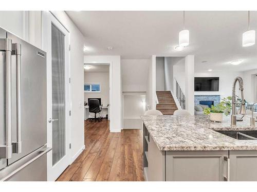 16 Masters Way Se, Calgary, AB - Indoor Photo Showing Kitchen With Upgraded Kitchen