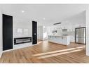 1190 Ranchlands Boulevard Nw, Calgary, AB  - Indoor Photo Showing Kitchen With Fireplace With Upgraded Kitchen 