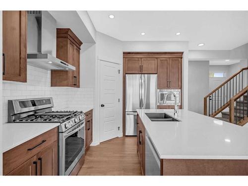 50 Lucas Place Nw, Calgary, AB - Indoor Photo Showing Kitchen With Stainless Steel Kitchen With Double Sink With Upgraded Kitchen