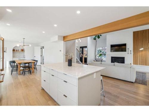 412 Brookpark Drive Sw, Calgary, AB - Indoor Photo Showing Other Room With Fireplace