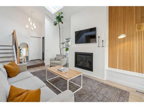 412 Brookpark Drive Sw, Calgary, AB - Indoor Photo Showing Living Room With Fireplace