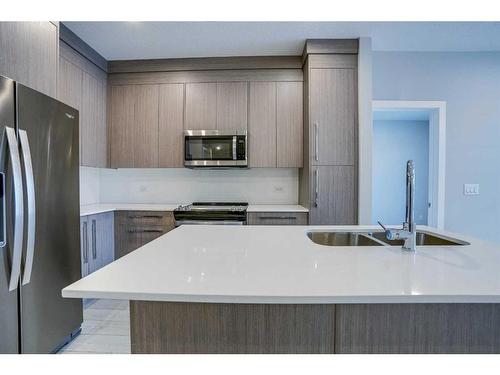 1318-111 Wolf Creek Drive Se, Calgary, AB - Indoor Photo Showing Kitchen With Double Sink