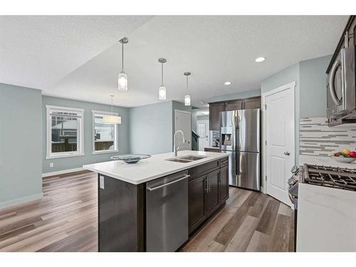 868 Lakewood Circle, Strathmore, AB - Indoor Photo Showing Kitchen With Stainless Steel Kitchen With Double Sink With Upgraded Kitchen