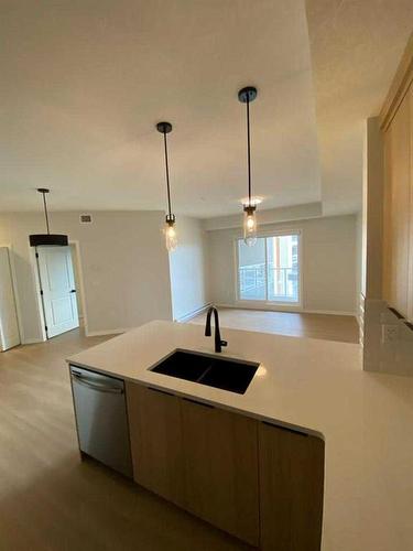 320-360 Harvest Hills Way Ne, Calgary, AB - Indoor Photo Showing Kitchen With Double Sink