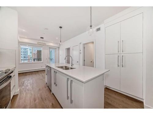 1201-111 Wolf Creek Drive Se, Calgary, AB - Indoor Photo Showing Kitchen With Double Sink With Upgraded Kitchen