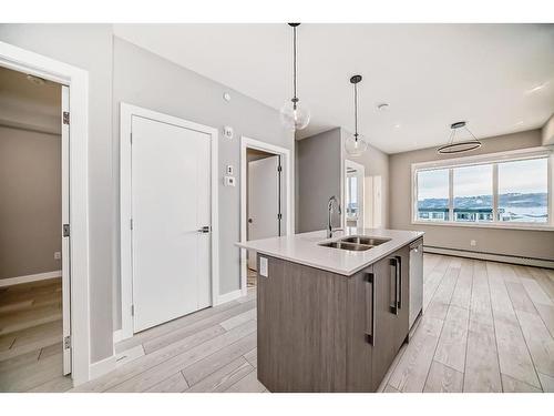 1515-111 Wolf Creek Drive Se, Calgary, AB - Indoor Photo Showing Kitchen With Double Sink