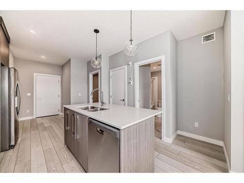 1515-111 Wolf Creek Drive Se, Calgary, AB - Indoor Photo Showing Kitchen With Double Sink