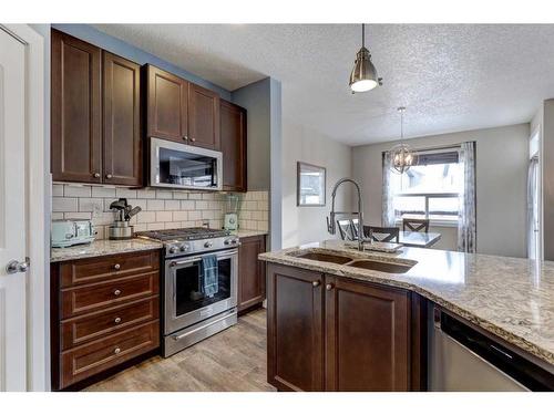 151 Ravenscroft Green Se, Airdrie, AB - Indoor Photo Showing Kitchen With Double Sink