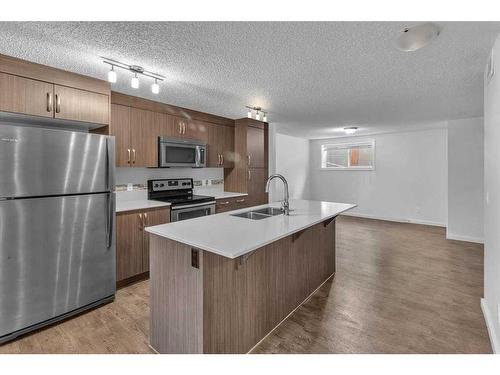 107 Auburn Bay Street Se, Calgary, AB - Indoor Photo Showing Kitchen With Stainless Steel Kitchen With Double Sink With Upgraded Kitchen