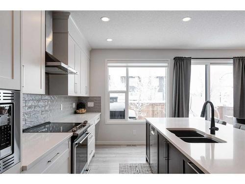 154 Cranbrook Cove, Calgary, AB - Indoor Photo Showing Kitchen With Double Sink With Upgraded Kitchen